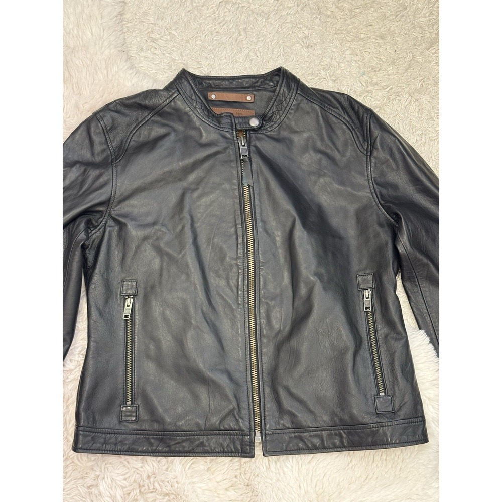NWT Frye Women's Lamb‎ Leather Full Zip Jacket - Black Large - Picture 3 of 15